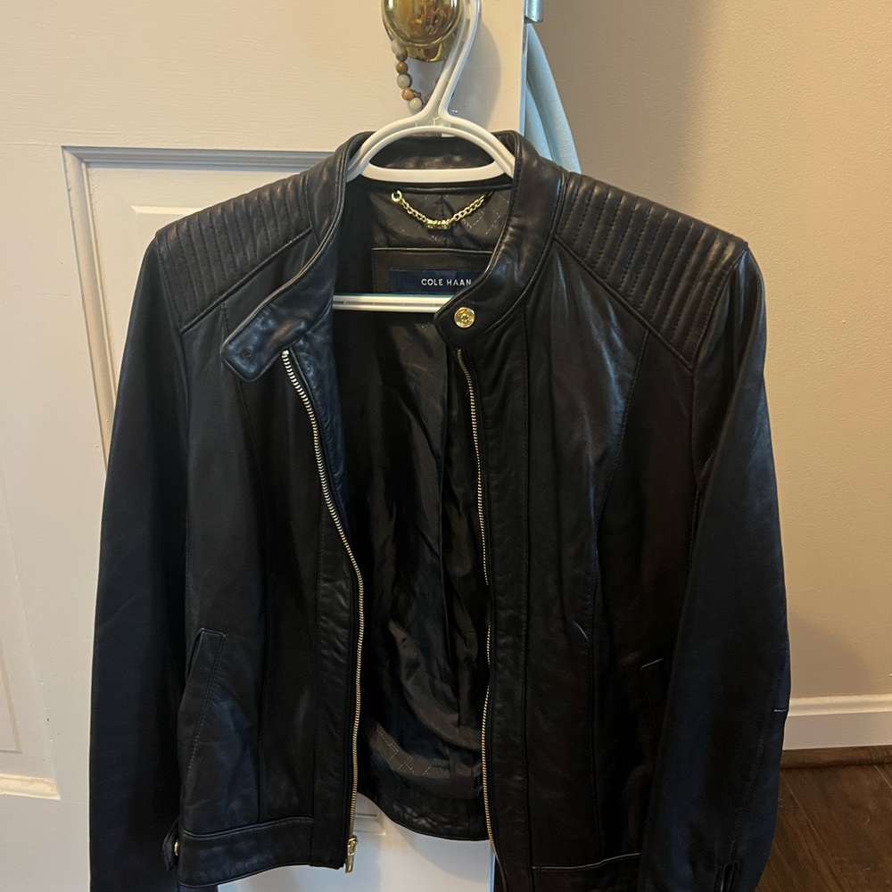 Cole Haan Black Jacket with Gold Accents